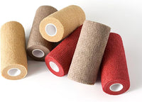 WePet Pet Wrap, Self-Adhesive, Only Sticks to Itself, Non-Woven Tape for Dog Legs, Paws, Wounds, First Aid Cohesive Gauze for Horse, Cat, Bird, Animal, 6 Rolls, 4 Inch, Solid Color A