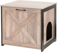 Cat Litter Box Enclosure, Hidden Litter Box Furniture - Greige / 23.6"L x 19.7"W x 21.7"H