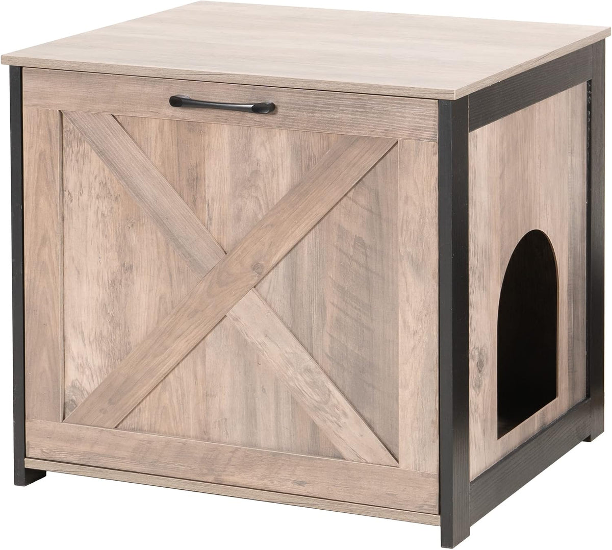 Cat Litter Box Enclosure, Hidden Litter Box Furniture - Greige / 23.6"L x 19.7"W x 21.7"H