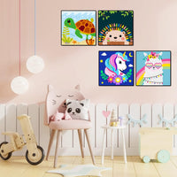 CarlonLin framed paint by number for kids, 4 pack of 8x8 inch canvas kits - view 6
