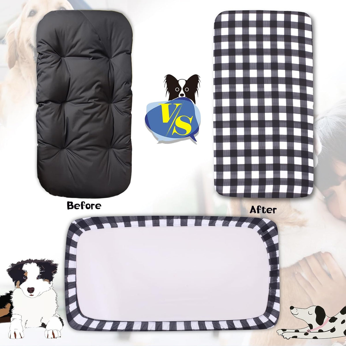 Dog Bed Covers Replacement Washable Elastic Edged 36" x 27" x 6" – Essentials for Dogs - Black Lattice / 36.0"L x 27.0"W x 6.0"Th - image 2