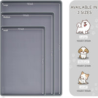 MateeyLife Silicone Cat & Dog Food Mat for Floors Waterproof - Gray / 18"L x 12"W - image 2
