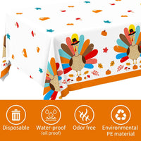 Gatherfun Football Party Decorations Disposable Tablecloth Plastic - thanksgiving - image 3