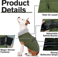 Dog Coats for Large Dogs Waterproof Dog Jacket with Adjustable Fit – Essentials for Dogs - M / Army Green - image 2