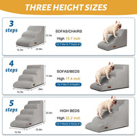 Dog Stairs for Small Dogs and Cats - Light Grey / 4 / Standard 4-Step 17.4"H - image 2