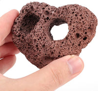 Housoutil Lava Rock Aquarium, 6PCS Aquarium Volcanic Stone Plant Fixer Ornaments, Double-Hole Fish Tank Rocks Ornament for Aquascaping, Fish Tank, Terrarium and Landscape Design