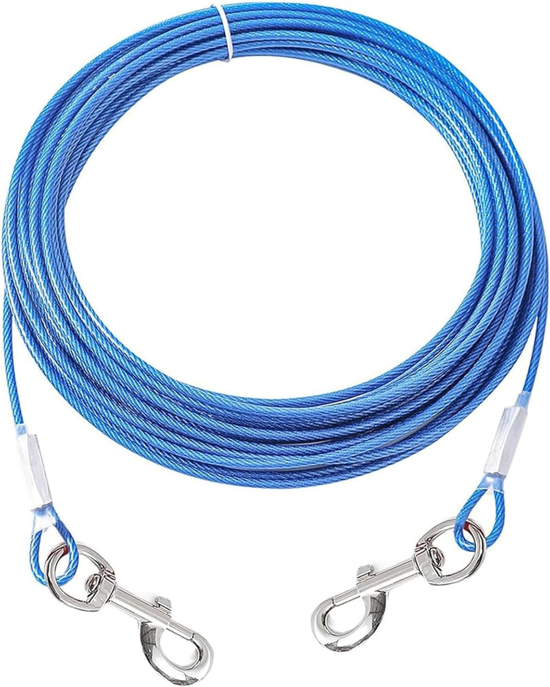 Dog Tie Out Cable, Tie-Out Cable for Small Dogs Up to 60 lbs - Blue / 60Ibs 10ft