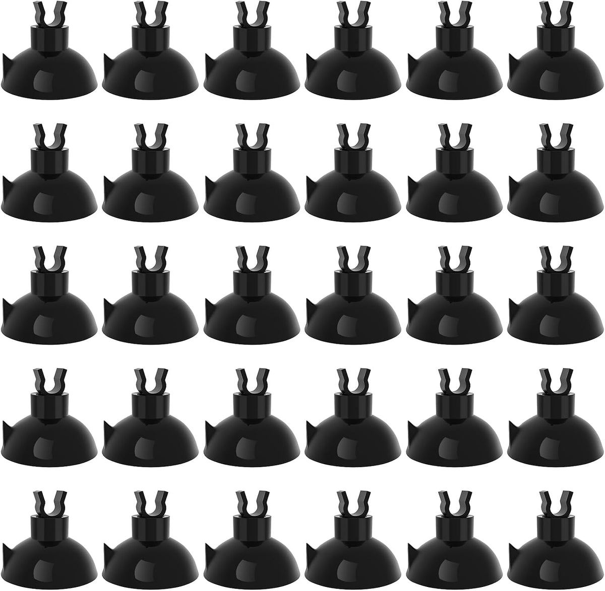 Pawfly Aquarium Suction Cup Clips for Standard 3/16" ID Airline - Black / 30 Pack
