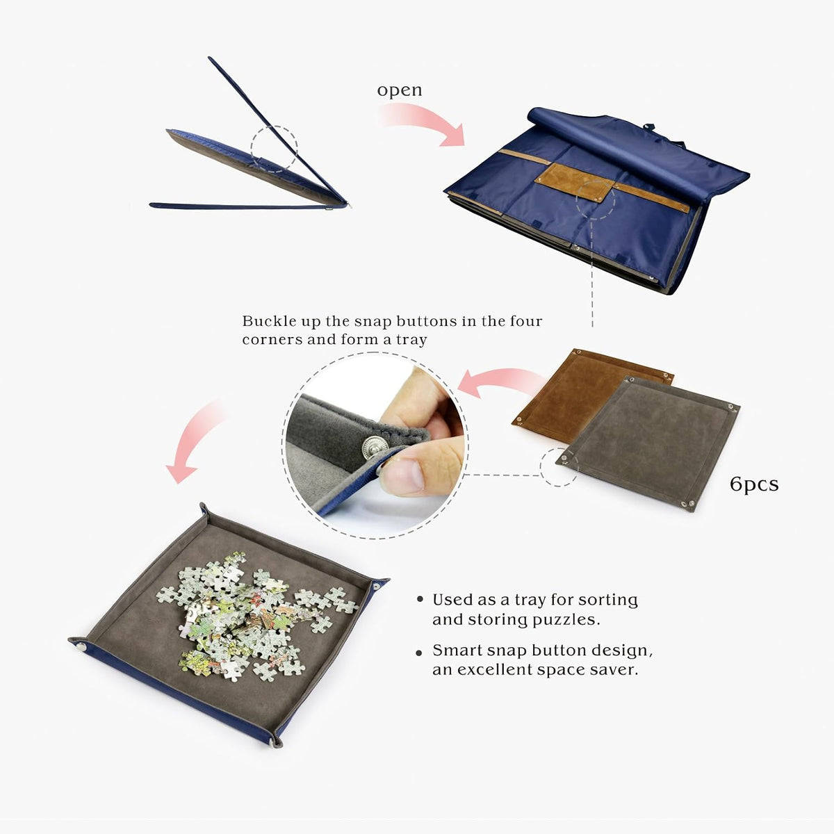 Lavievert 1500 Piece Jigsaw Puzzle Board with Padded Cover - Up to 1500 pcs - image 4