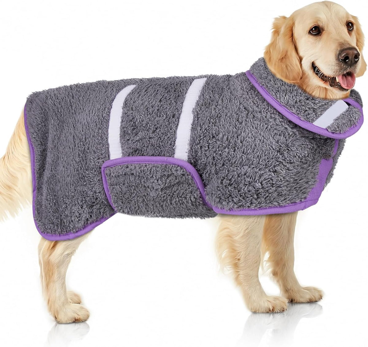Unicorn Catcher Dog Bathrobe Super Absorbent Quick Drying Robe - XX-Large / Grey