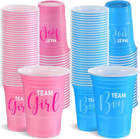 Norme 60 Pcs 16 oz Plastic Gender Reveal Cup Blue Pink Disposable Cup – Fun for Kids & Family - 16 oz / 120