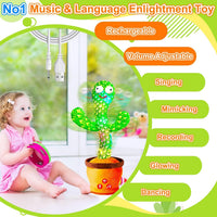 Rechargeable Dancing Talking Cactus Toy - Green - image 2