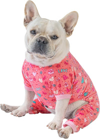 CuteBone Dog Halloween Pajamas Puppy Onesies Small Dogs Soft Pjs Coat - Medium / Cupid pink