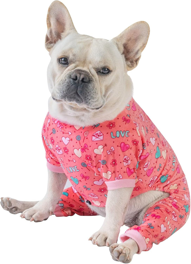 CuteBone Dog Halloween Pajamas Puppy Onesies Small Dogs Soft Pjs Coat - Medium / Cupid pink
