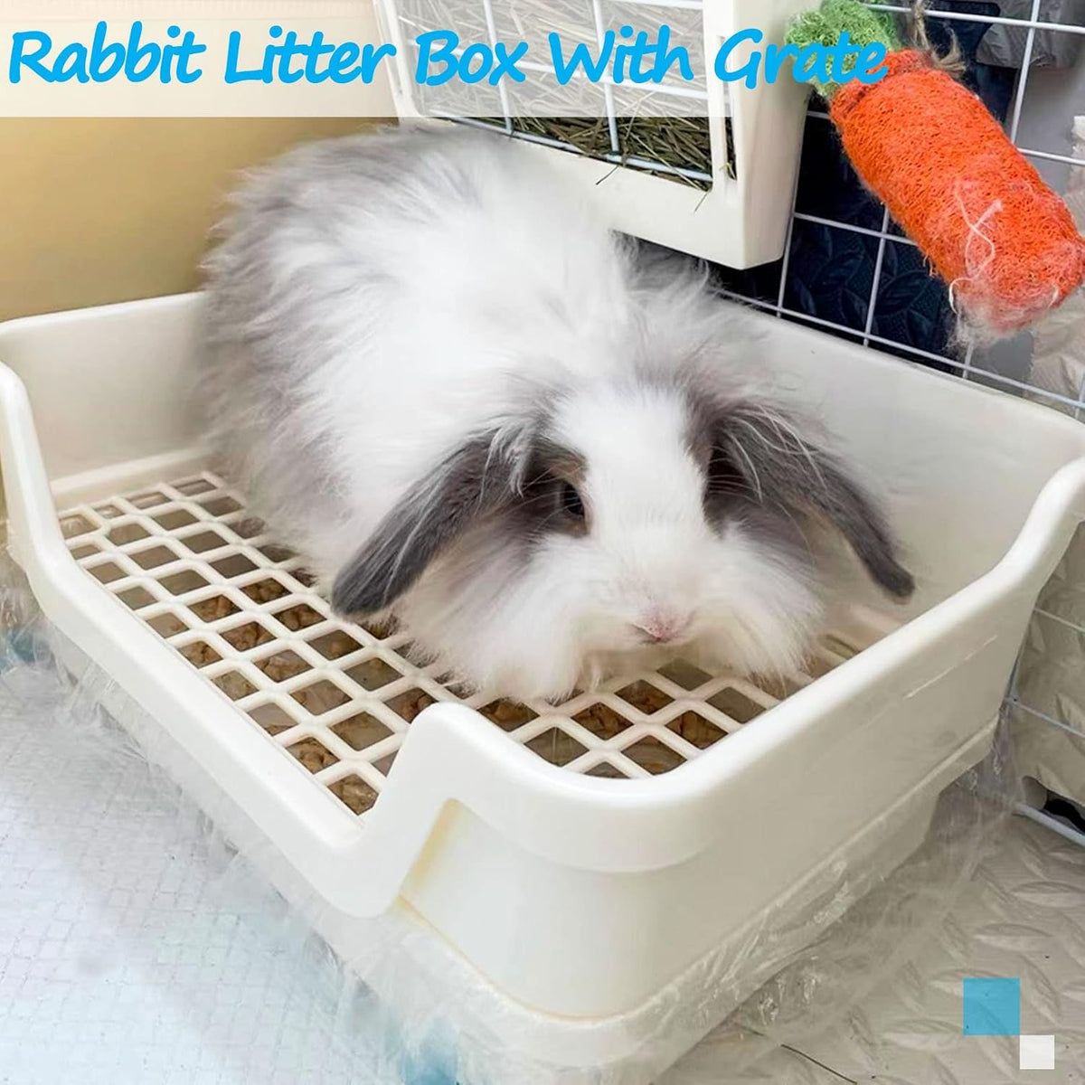 Hamiledyi Rabbit Litter Box Extra Large Bunny Litter Boxes – Daily Care for Small Pets - X-Large / Blue - image 4