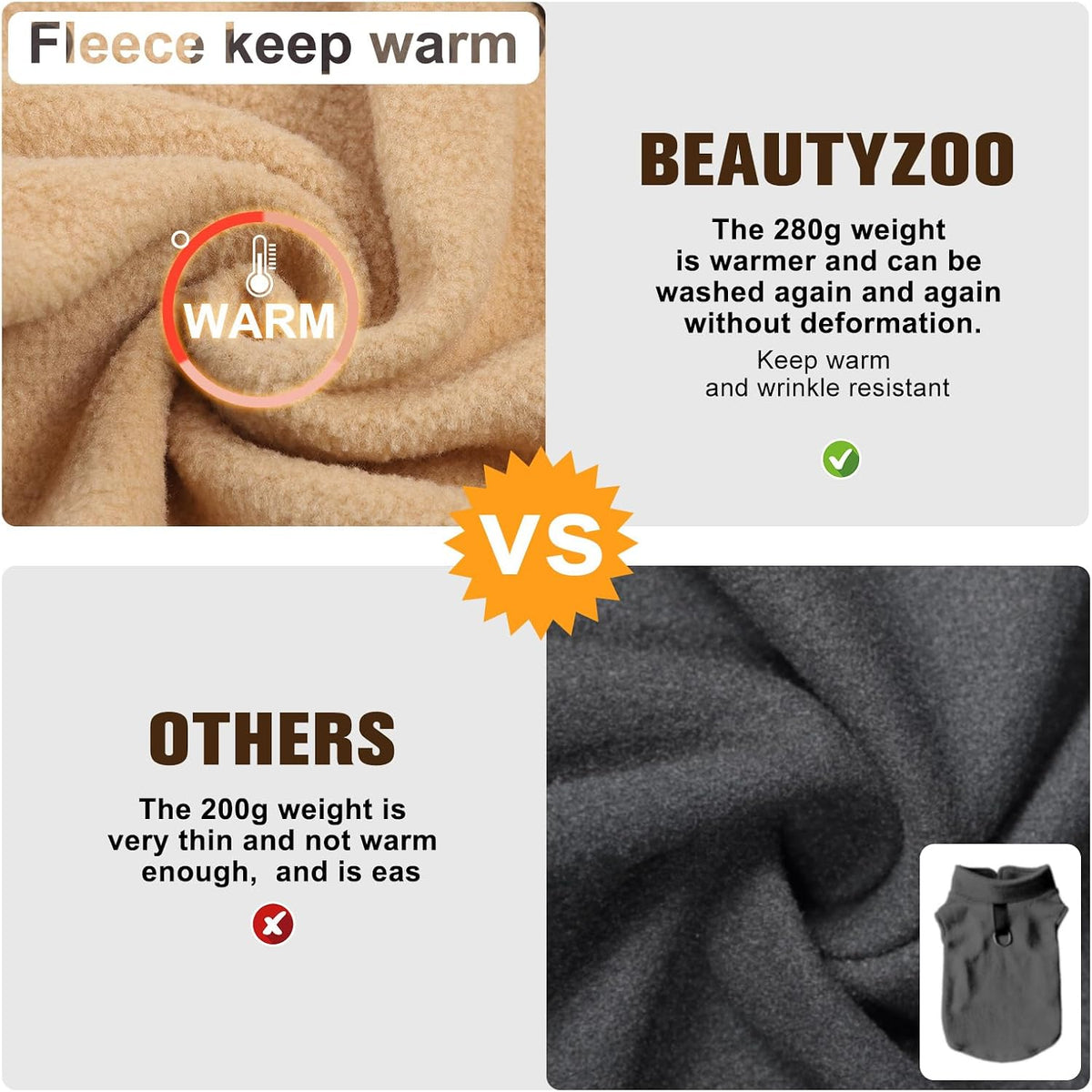 Dog Fleece Vest Sweater Winter Jacket for Small and Medium Large Dogs - Large / BEIGE - image 4