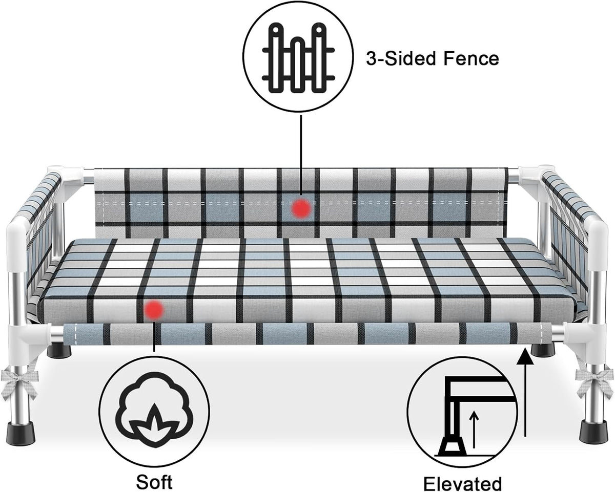 Elevated Dog Bed with with Guardrail - Cushion-M - image 3