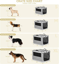PETSFIT Portable Dog Crate for Medium Large Dogs - 30.0"L x 20.0"W x 19.0"H / Light Gray(With Mat) - image 4