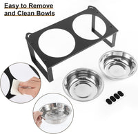 2 Set Elevated Cat Food Water Bowls - Black- 3pack - image 4