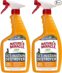 Nature's Miracle Set-In Stain Destroyer For Cat Messes, 24 Ounces, Oxy Formula With Orange Scent (Pack of 2)