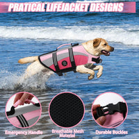 EMUST Dog Life Jacket, High Visibility Dog Life Vests with 2 Rescue Handles – Essentials for Dogs - XXL / NewPink - image 4