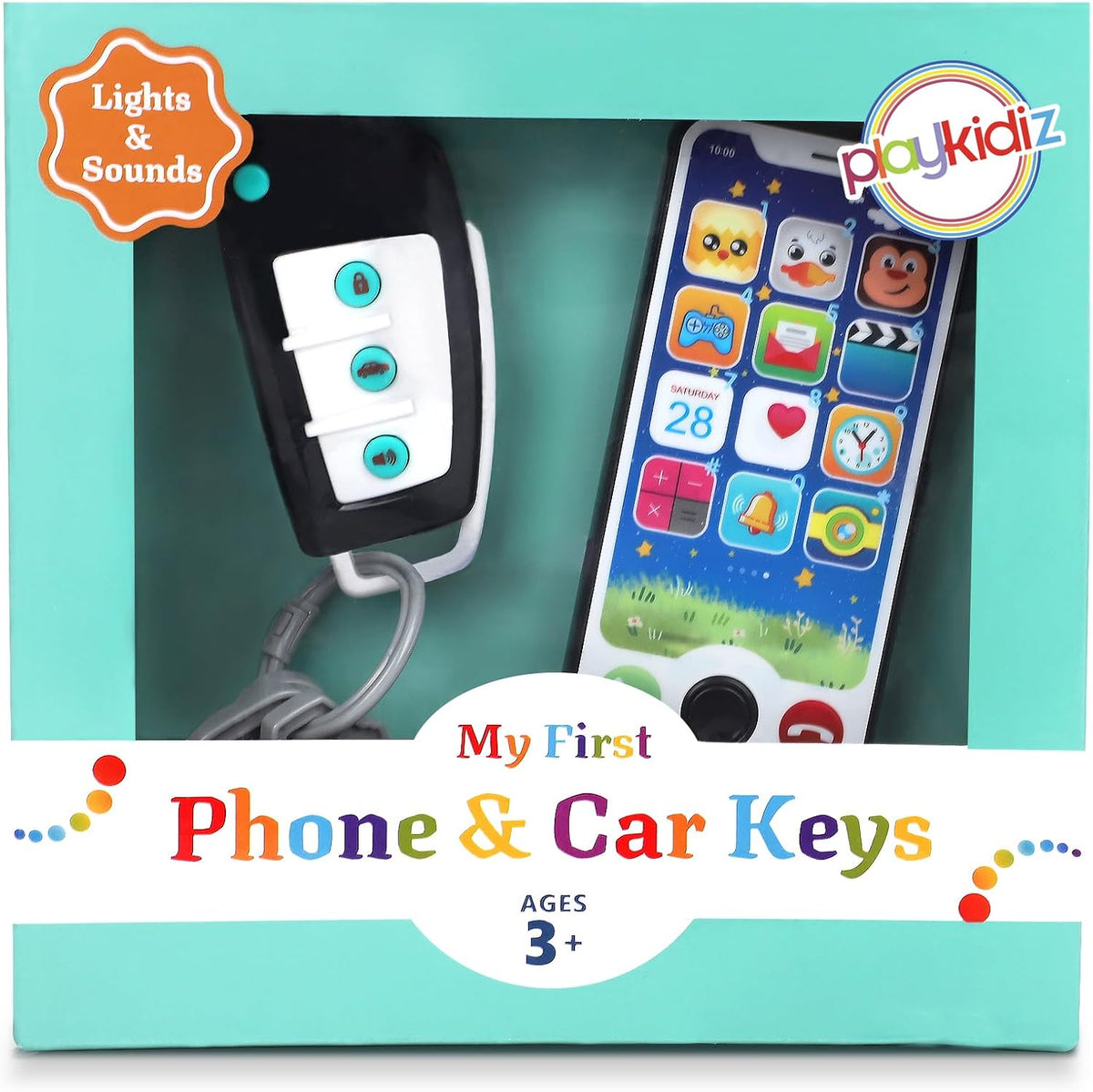 Toy Car Keys, Real Looking Play Toddler Remote Car Key - Phone & Keys