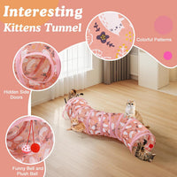 Pawaboo Cat Tunnel, Cat Tunnels for Indoor Cats - Pink Kitties / S Way - image 4