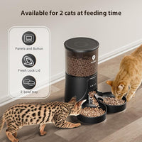 Automatic Cat Feeder for 2 Cats: 2.4Ghz WiFi Smart APP Remote Control- Timer Food Dispenser 1-10 Meals Per Day- Auto Pet Feeder for Cats and Small Dog Indoor- Detachable Clean& Dual Power