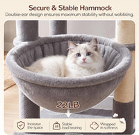 Globlazer Extra Tall Cat Tree Tower for Indoor Cats, F76 - Light Grey / 54 inch - image 4