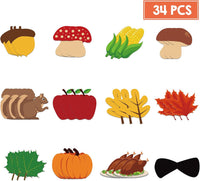 HALOGATE Thanksgiving felt craft kit with 34 detachable fall ornaments on a felt turkey - view 3