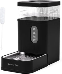 Gardner Pet Automatic Dog Water Dispenser Gravity Waterer with Stainless Steel Bowl Water Dispenser 8.5L Large Capacity Water Feeder for Dogs Cats Pets, BPA-Free Noise-Free (Black, 8.5L)