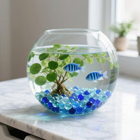 2.16LB Mix Colors Glass Beads Vase Filler Aquarium Gravel Decor Flat Glass Marbles Gems Pebbles Fish Tank Rocks Home Decorative Art Craft - 3 Colors Mixed