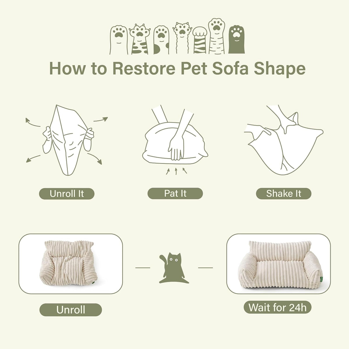 Cute Couch Bed for Pets, Supportive Cat Sofa for Indoor Cats - 30.0"L x 20.0"W x 10.0"Th / Grey - image 4