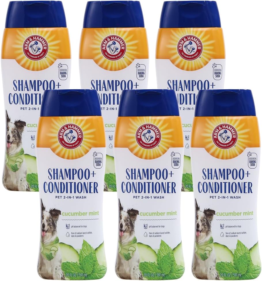 Arm & Hammer 2-in-1 Dog Shampoo and Conditioner - Cucumber Mint / 20 Fl Oz (Pack of 6)