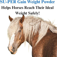 SU-PER Gain Weight for Horses - Equine Supplement Weight Gainer for Horses - Promotes Lean Muscle Mass, Digestion & Appetite - 10 Pound, 1 Month Supply