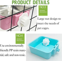 2PCS Stainless Steel Dog Bowls Set Removable Puppy Food and Water - 2 PCS (Pack of 2) / Large Square (Blue, Pink) - image 4
