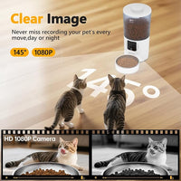 Automatic Cat Feeder with 1080P Camera, Two-Way Audio, APP Timed Auto Control Meals, 6L Dry Food Dispenser, 2.4G / 5G WiFi