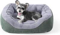 Medium Dog Beds for Medium Dogs Washable - S (20"x19"x6") / Green