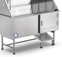 Flying Pig Grooming 62" Stainless Steel Pet Dog Bath Tub with Faucet (Right door/Left Drain), 62 x 27 x 58"