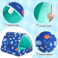 UPINS 2 Pack Guinea Pig Hideout, Washable Small Animal House Bed – Daily Care for Small Pets - 9.84 x 9.84 inch / Blue Orange - image 3