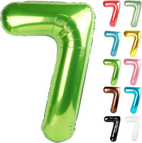 Blue Number 3 Balloon 40 Inch, 3 Balloon Number - Light Green / Number 7
