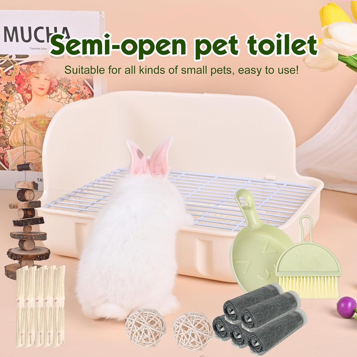 RUBYHOME Rabbit Litter Box Toilet - White - image 4