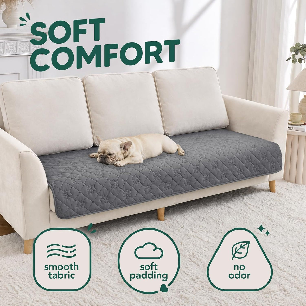 PAWFINITY Waterproof Dog Blanket for Couch - Grey / 30x75 Inch (Pack of 1) - image 4