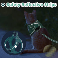 Escape Proof Cat Harness and Leash, Adjustable Vest - Green / M - image 3
