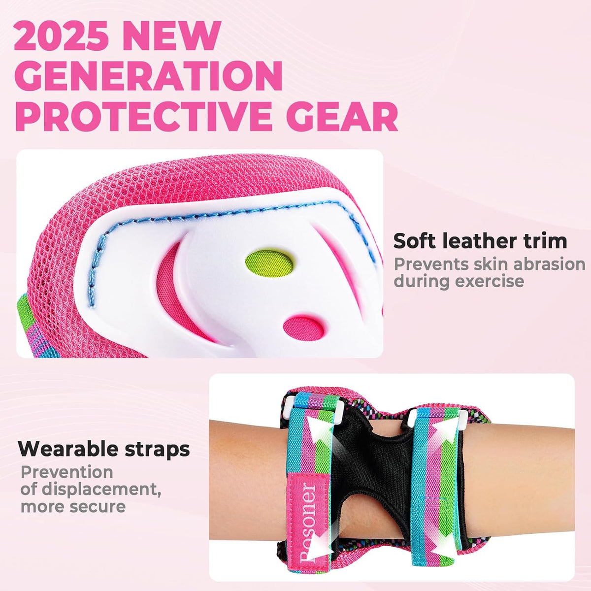 BOSONER knee pads for kids set with elbow pads and wrist guards - view 19