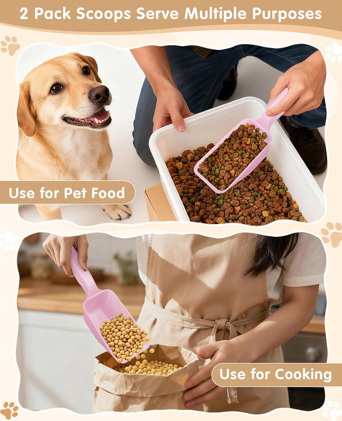 2-Pack Dog Food Scoop 1 Cup - Pink - image 2