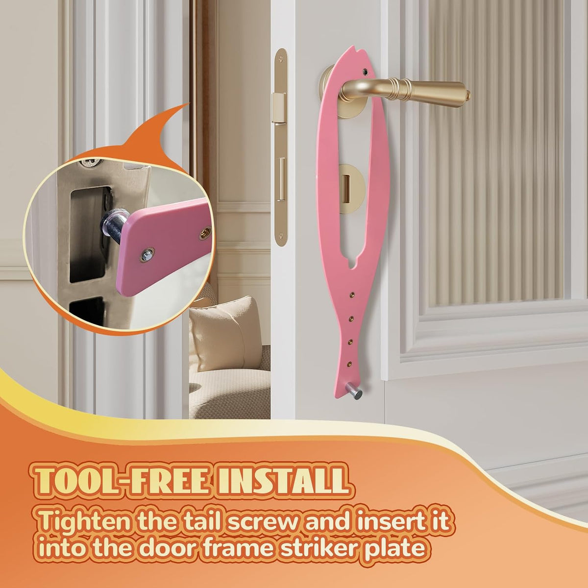 TGIOW Cat Door Latch, Cat Door Stopper Keep Open 2.5-6", White - 2pcs-pink - image 4
