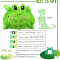 Dog Backpack Harness, No-Pull Dog Backpack with D-Ring, Frog, M - Green Frog / Small - image 4