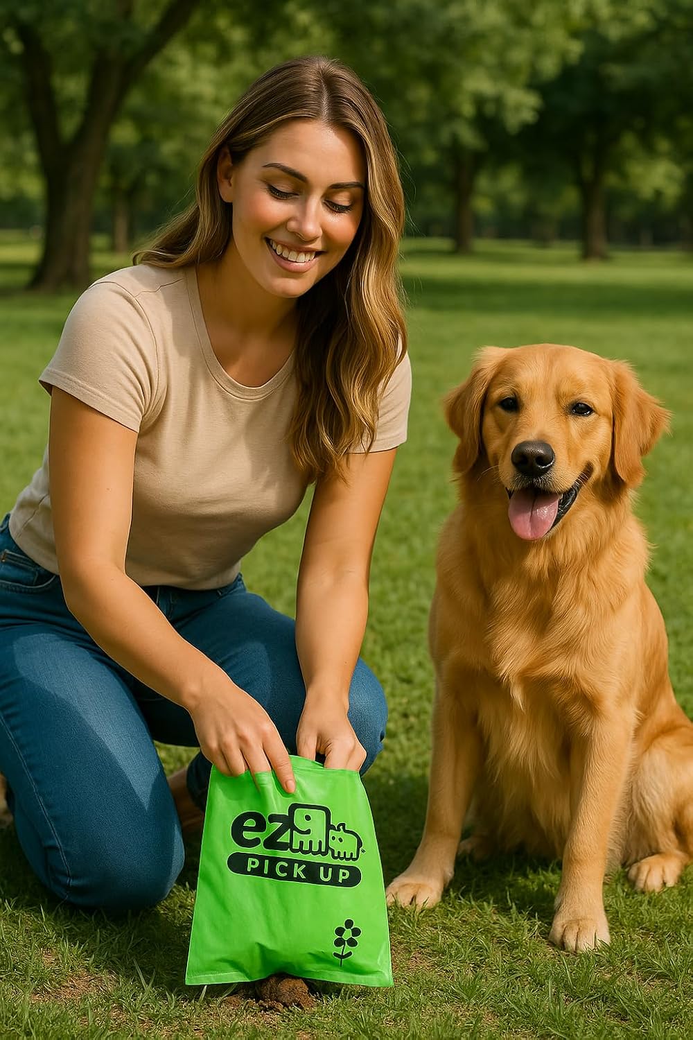 1000 Pet Waste Disposal Dog Poop Bags, EZ Pickup Bags Green – Essentials for Dogs - 1000 Count (Pack of 1) - image 2