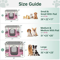 Siedihit 31" Dog Playpen, Cat Puppy Pen - Small / Pink with Pad - image 2